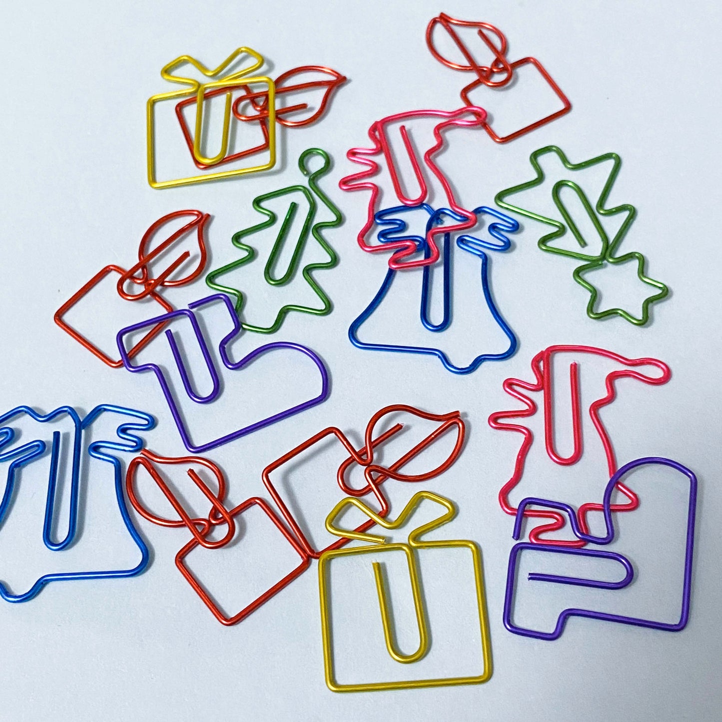 CHRISTMAS JUMBO Decorative Metallic PAPER CLIPS SET