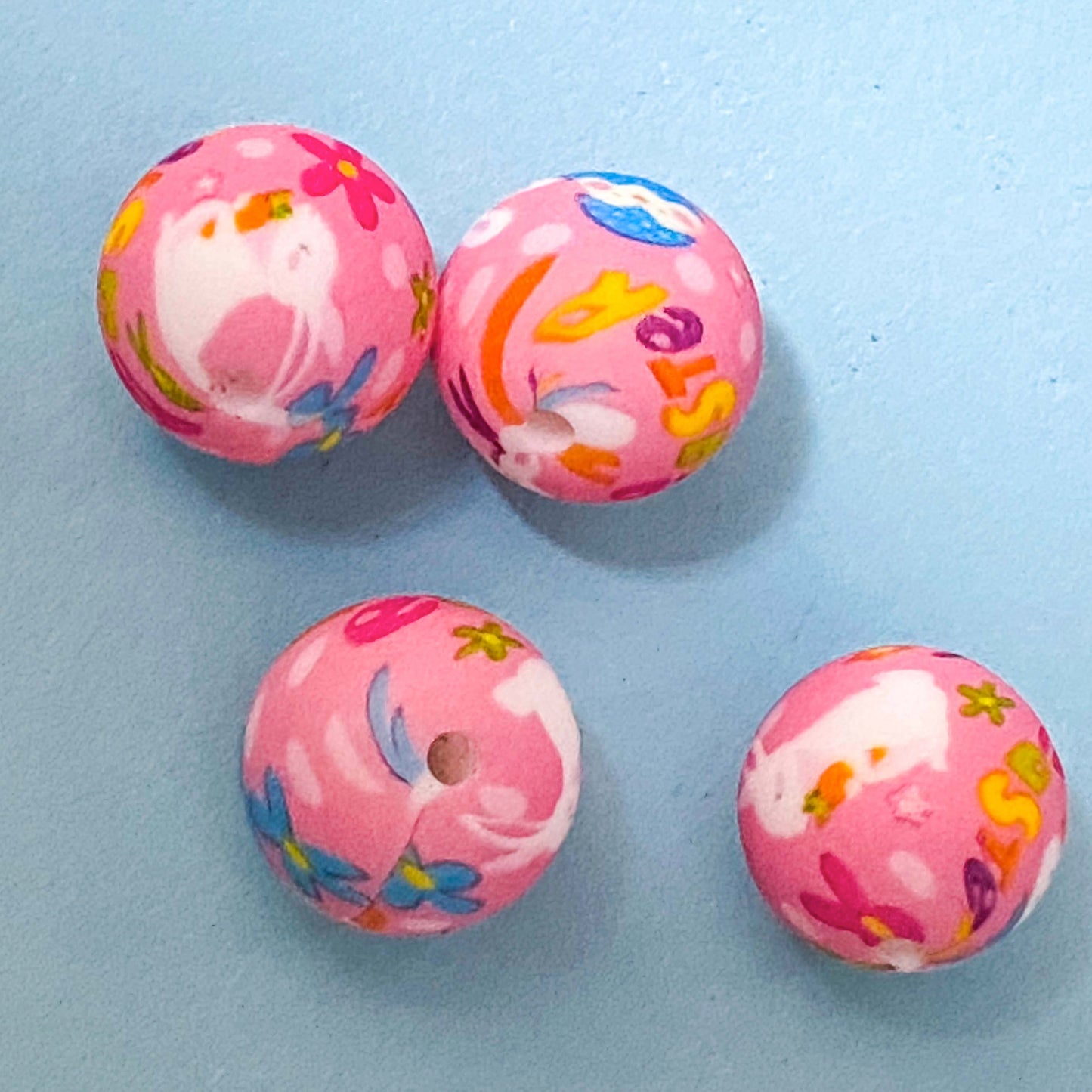 EASTER SILICONE BEADS 12mm 15mm 36mm EGG BUNNY COCKERELL