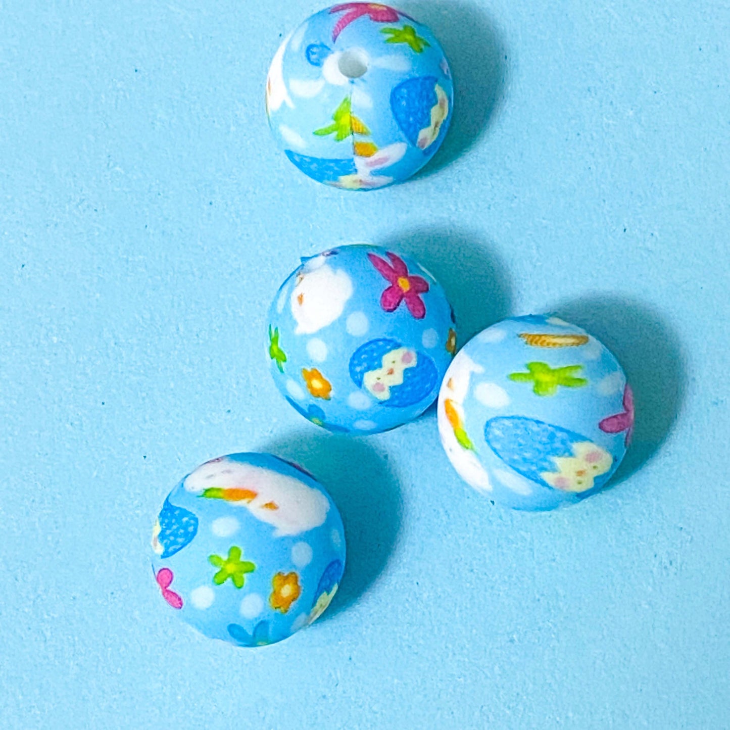easter spring fun cute kawaii bead beads jumbo large silicone soft touch flocked furry fuzzy 12mm 11mm spacer spacers bunny rabbit bunnies egg eggs cockerel cockerell chicken pink lemon yellow blue pretty beaded pen build your own uk stationery craft supplies shop store