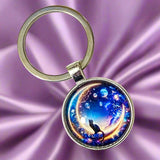 CATS Glass Cabochon Silver Tone KEYRING- NEW DESIGNS!!