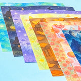 fairy story magical fantasy pack of 8 80gsm scrapbooking paper sheets with mushrooms, castles, crystals, dragons, books, animals and mermaids