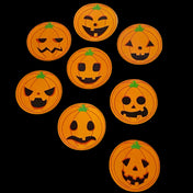 pumpkin big large sticker seals 38mm round scary halloween stationery packing packaging supplies uk cute kawaii shop store orange black green funny