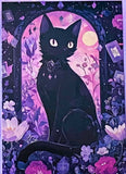 black cat cats postcard postcards post card cards uk cute kawaii stationery shop store witch magic magical planner supplies individual colourful bargain  lover lovers kitty