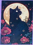 black cat cats postcard postcards post card cards uk cute kawaii stationery shop store witch magic magical planner supplies individual colourful bargain  lover lovers kitty