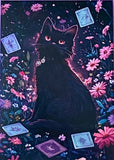 black cat cats postcard postcards post card cards uk cute kawaii stationery shop store witch magic magical planner supplies individual colourful bargain  lover lovers kitty