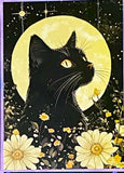 black cat cats postcard postcards post card cards uk cute kawaii stationery shop store witch magic magical planner supplies individual colourful bargain  lover lovers kitty
