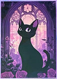 black cat cats postcard postcards post card cards uk cute kawaii stationery shop store witch magic magical planner supplies individual colourful bargain  lover lovers kitty