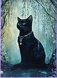 black cat cats postcard postcards post card cards uk cute kawaii stationery shop store witch magic magical planner supplies individual colourful bargain  lover lovers kitty