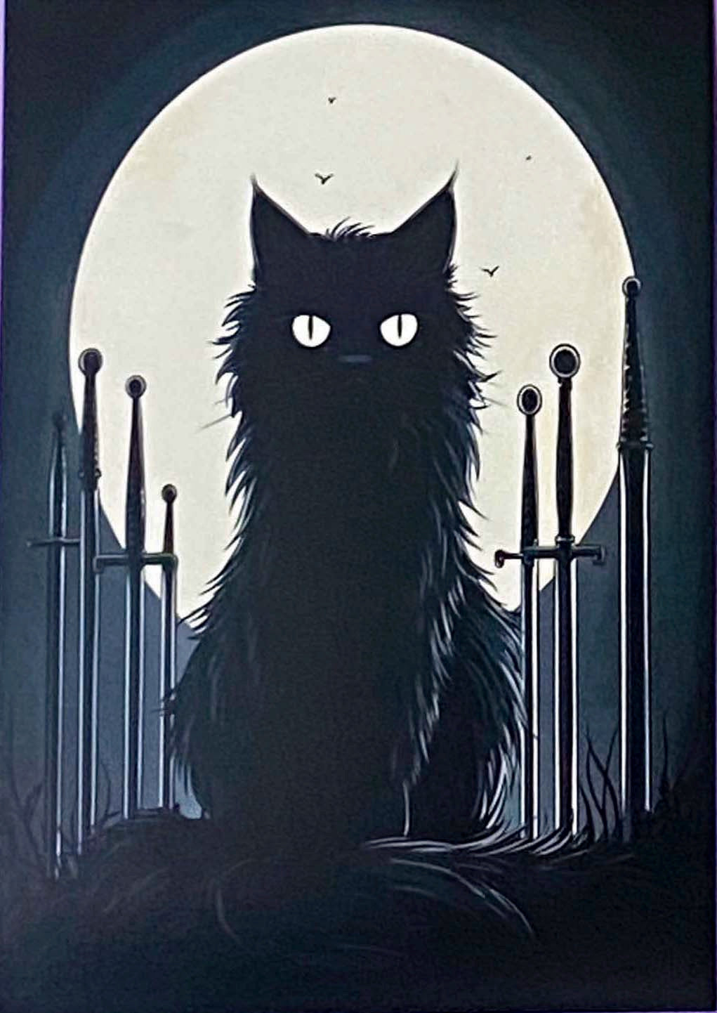 black cat cats postcard postcards post card cards uk cute kawaii stationery shop store witch magic magical planner supplies individual colourful bargain  lover lovers kitty