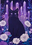 black cat cats postcard postcards post card cards uk cute kawaii stationery shop store witch magic magical planner supplies individual colourful bargain  lover lovers kitty