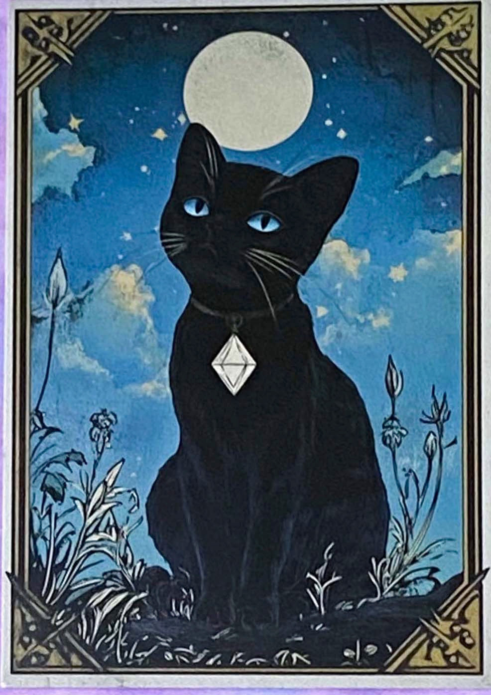 black cat cats postcard postcards post card cards uk cute kawaii stationery shop store witch magic magical planner supplies individual colourful bargain  lover lovers kitty