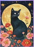 black cat cats postcard postcards post card cards uk cute kawaii stationery shop store witch magic magical planner supplies individual colourful bargain  lover lovers kitty