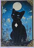 black cat cats postcard postcards post card cards uk cute kawaii stationery shop store witch magic magical planner supplies individual colourful bargain  lover lovers kitty