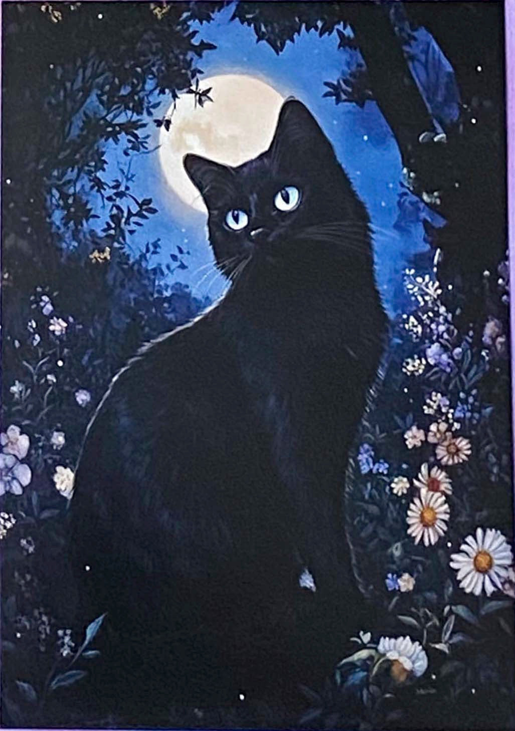 black cat cats postcard postcards post card cards uk cute kawaii stationery shop store witch magic magical planner supplies individual colourful bargain  lover lovers kitty