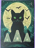 black cat cats postcard postcards post card cards uk cute kawaii stationery shop store witch magic magical planner supplies individual colourful bargain  lover lovers kitty