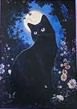 black cat cats postcard postcards post card cards uk cute kawaii stationery shop store witch magic magical planner supplies individual colourful bargain  lover lovers kitty