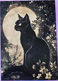 black cat cats postcard postcards post card cards uk cute kawaii stationery shop store witch magic magical planner supplies individual colourful bargain  lover lovers kitty
