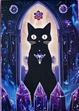 black cat cats postcard postcards post card cards uk cute kawaii stationery shop store witch magic magical planner supplies individual colourful bargain  lover lovers kitty