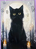 black cat cats postcard postcards post card cards uk cute kawaii stationery shop store witch magic magical planner supplies individual colourful bargain  lover lovers kitty