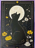 black cat cats postcard postcards post card cards uk cute kawaii stationery shop store witch magic magical planner supplies individual colourful bargain  lover lovers kitty