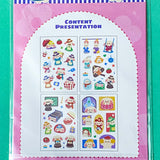 bear brown bears cute kawaii cat cats black kitten bunny bunnies rabbit rabbits puppy dog dogs sticker sheets pack of 4 clear plastic colourful stationery supplies shop store uk set gift gifts pretty pink red lilac yellow pet