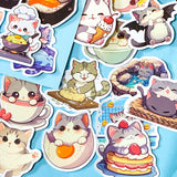 KAWAII CAT ADVENTURE Laptop Sticker Pack- 50 Cat Laptop Stickers Waterproof Vinyl For Journal, Phone, Planner
