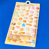 kawaii raised 3d dome sticker sheet with cute animals and pastel foods
