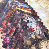alice in wonderland dark scrapbook paper pack with 32 sheets and clockwork woodland theme designs