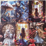 small dark fairytale alice in wonderland scrapbooking paper sheets pack of 32