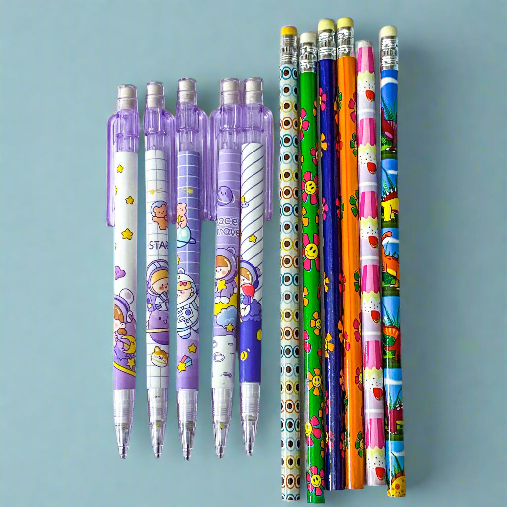 Pocket Money Bargain PENS PENCILS ERASERS & PAPER CLIPS -Perfect Kawaii Gifts