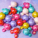 JUMBO ACRYLIC IRIDESCENT BEADS 16mm & 30mm BOW MOUSE +