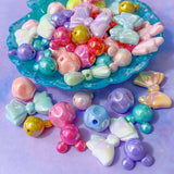 abstract iridescent bead beads jumbo large very big 15mm 16mm 30mm shiny abstract dented mickey mouse bow bows uk cute kawaii craft supplies shop store ab aurora borealis pearl pearly pearlescent