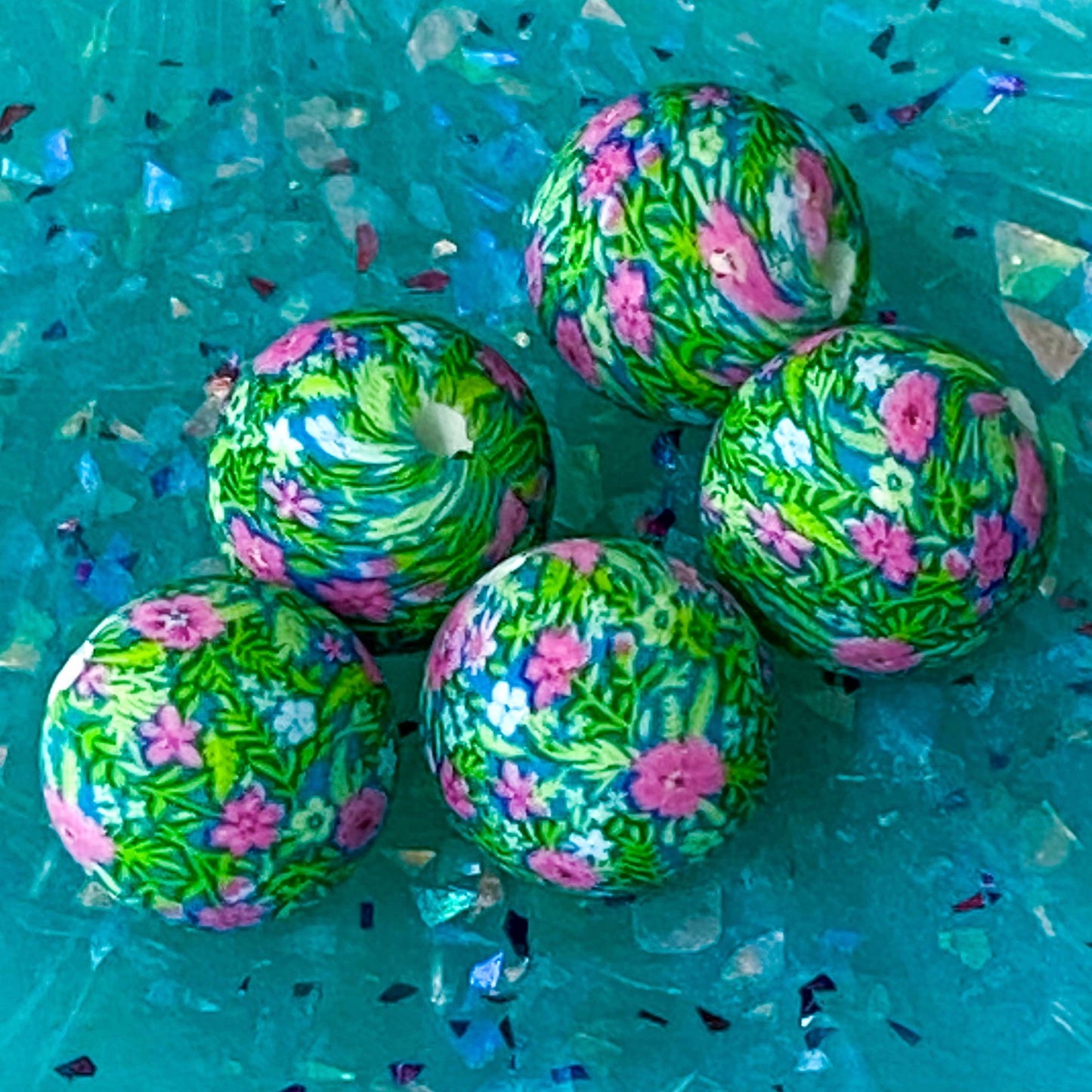 silicone bead beads floral summer tropical vibes flamingo palm tree leaf leaves green lilac orange mustard yellow hibiscus flower flowers floral yellow patterned jumbo big large uk cute kawaii craft green supplies shop store 30mm