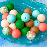 TROPICAL FLAMINGO Themed SILICONE BEADS