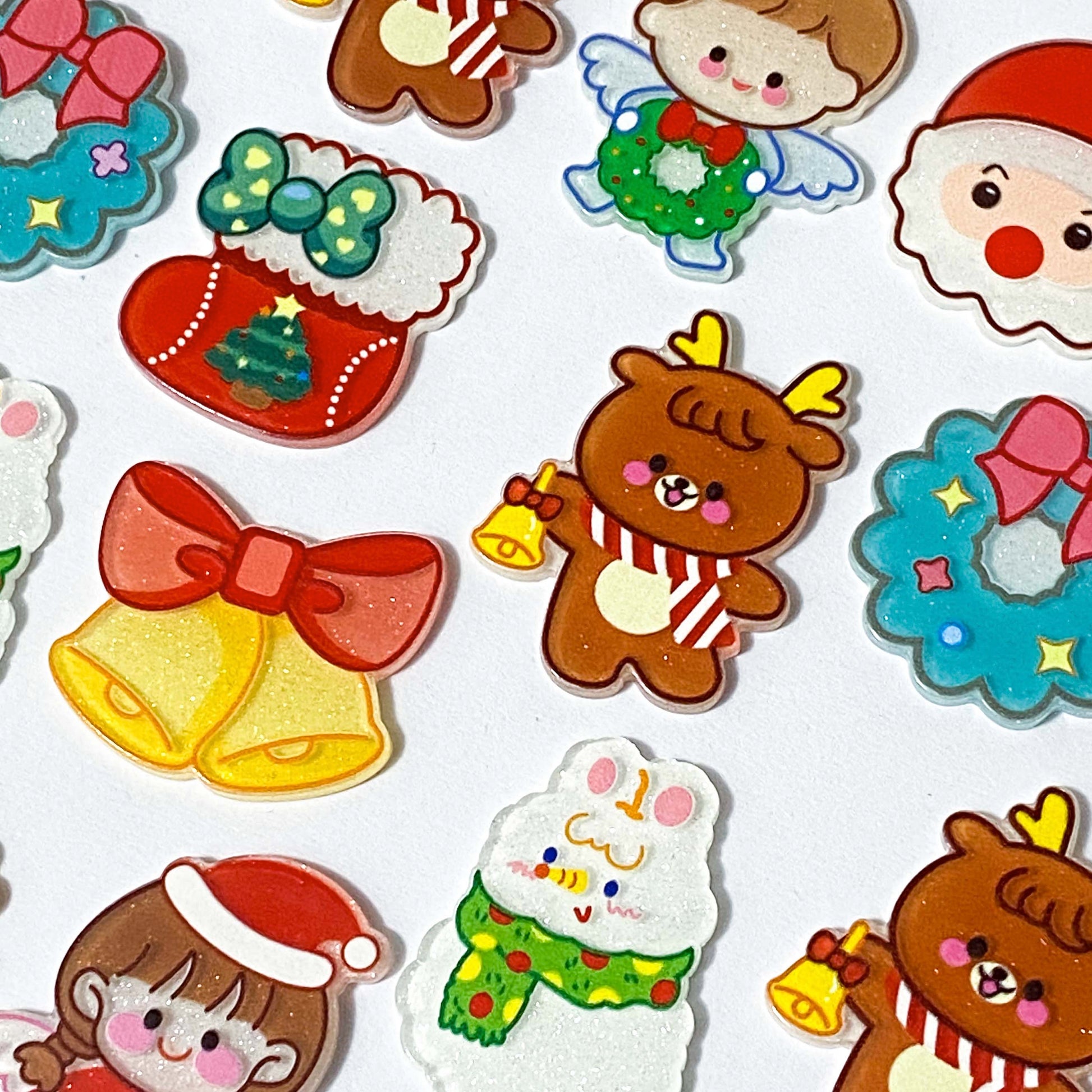 christmas festive glitter glittery fb flatback flat back backs fbs embellishment planar big large santa deer reindeer angel angels stocking wreath snowman bunny boy girl bells bright colourful uk craft supplies shop store cute kawaii