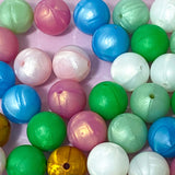 pearl pearly pearlescent bead beads jumbo big large huge 15mm silicone soft touch uk cute kawaii craft supplies shop store shimmer shimmery lustre gold deep pink dark grey round beaded pen pens jewellery blue pale pink green 