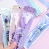 display bag bags cello long pen storage packaging supplies uk cute kawaii shop store pink lilac blue mint green stationery craft supplies big self seal resealable holo holographic