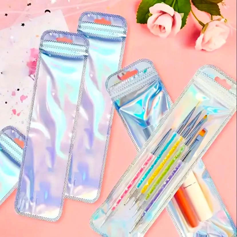 RE-SEALABLE HOLO LONG DISPLAY BAG- Pen Packaging Self Seal 13 Options!