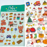 christmas matte washi paper sticker stickers sheet festive kawaii cute uk stationery shop store planner addict addicts red green fun bear bears girl food drink tree bunny bunnies rabbit animals