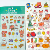 christmas matte washi paper sticker stickers sheet festive kawaii cute uk stationery shop store planner addict addicts red green fun bear bears girl food drink tree bunny bunnies rabbit animals