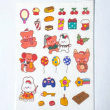 christmas matte washi paper sticker stickers sheet festive kawaii cute uk stationery shop store planner addict addicts red green fun bear bears girl food drink tree bunny bunnies rabbit animals