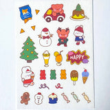 christmas matte washi paper sticker stickers sheet festive kawaii cute uk stationery shop store planner addict addicts red green fun bear bears girl food drink tree bunny bunnies rabbit animals