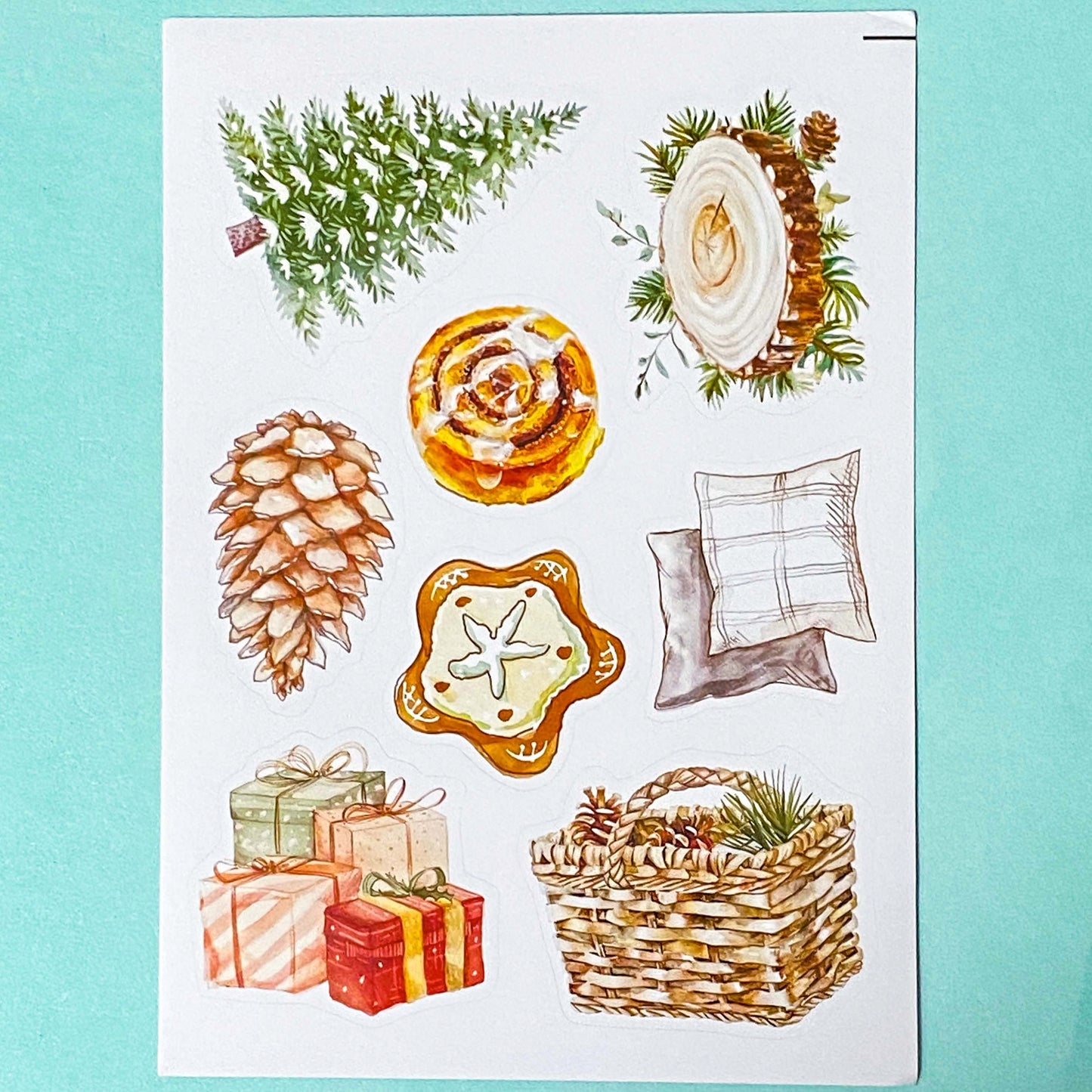 neutral colours festive christmas sticker stickers sheet sheets uk cute kawaii stationery planner supplies shop store deer black cat fireplace gingerbread man men tree trees cookie cookies jumper socks cocoa hot chocolate