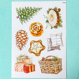 neutral colours festive christmas sticker stickers sheet sheets uk cute kawaii stationery planner supplies shop store deer black cat fireplace gingerbread man men tree trees cookie cookies jumper socks cocoa hot chocolate