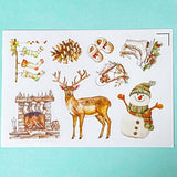 neutral colours festive christmas sticker stickers sheet sheets uk cute kawaii stationery planner supplies shop store deer black cat fireplace gingerbread man men tree trees cookie cookies jumper socks cocoa hot chocolate