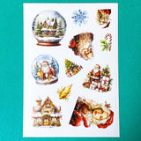 christmas festive vintage retro victorian sticker stickers sheet sheets pack of 3 red and green pretty stationery shop store planner addict uk cute kawaii