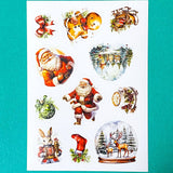 christmas festive vintage retro victorian sticker stickers sheet sheets pack of 3 red and green pretty stationery shop store planner addict uk cute kawaii