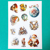 christmas festive vintage retro victorian sticker stickers sheet sheets pack of 3 red and green pretty stationery shop store planner addict uk cute kawaii