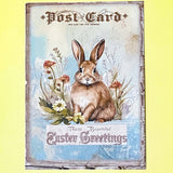 victorian vintage illustration illustrations postcard antique style retro bunny rabbit rabbits bunnies easter card postcard postcards post uk stationery greetings spring beatrix potter blue shop store