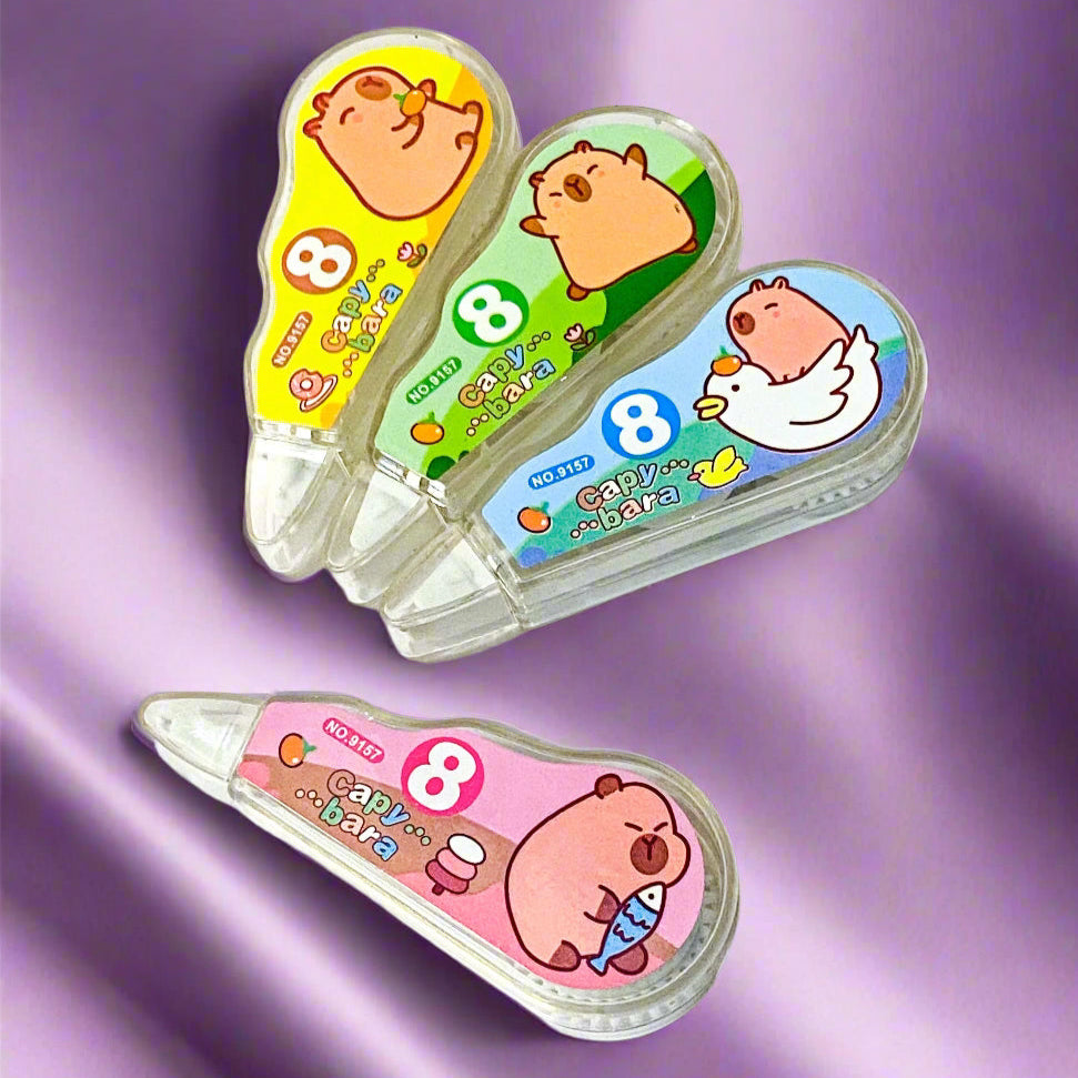 capybara capybaras white correction roller rollers tape tapes stationery cute kawaii uk pink blue green yellow gift gifts shop planner addict addicts uk fun quirky